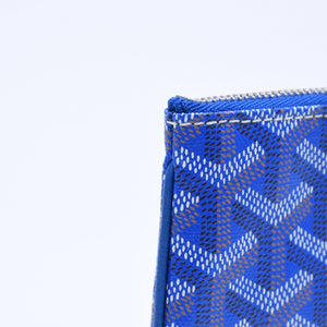 新品同様品 GOYARD ゴヤール ポーチ セナ ナノ キーポーチ ブルー PVC シルバー金具 SAR020254 中古 4a005981