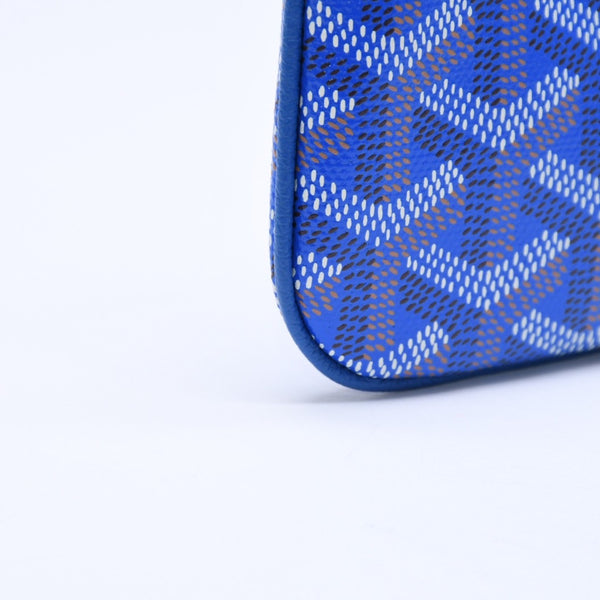 新品同様品 GOYARD ゴヤール ポーチ セナ ナノ キーポーチ ブルー PVC シルバー金具 SAR020254 中古 4a005981