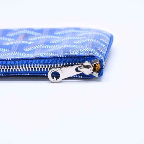 新品同様品 GOYARD ゴヤール ポーチ セナ ナノ キーポーチ ブルー PVC シルバー金具 SAR020254 中古 4a005981