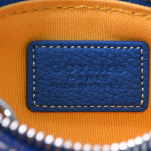 新品同様品 GOYARD ゴヤール ポーチ セナ ナノ キーポーチ ブルー PVC シルバー金具 SAR020254 中古 4a005981