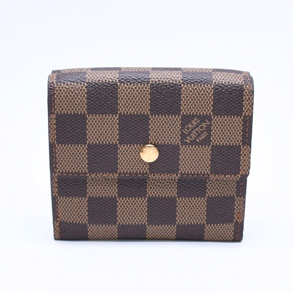新品未使用 LOUIS VUITTON ルイヴィトン ポルトモネ ビエ カルト クレディ 三つ折り財布 N61652 ダミエ ブラウン ゴールド金具 中古 4a005976
