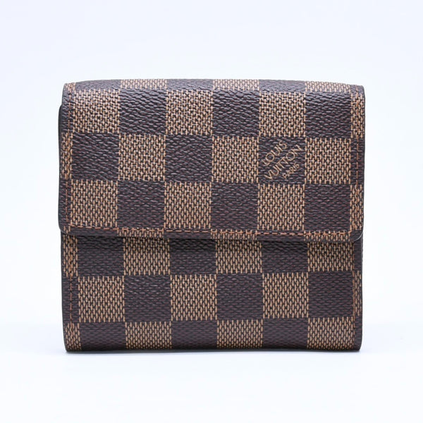 新品未使用 LOUIS VUITTON ルイヴィトン ポルトモネ ビエ カルト クレディ 三つ折り財布 N61652 ダミエ ブラウン ゴールド金具 中古 4a005976
