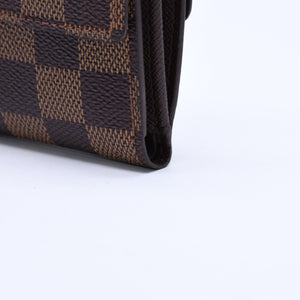 新品未使用 LOUIS VUITTON ルイヴィトン ポルトモネ ビエ カルト クレディ 三つ折り財布 N61652 ダミエ ブラウン ゴールド金具 中古 4a005976