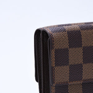 新品未使用 LOUIS VUITTON ルイヴィトン ポルトモネ ビエ カルト クレディ 三つ折り財布 N61652 ダミエ ブラウン ゴールド金具 中古 4a005976