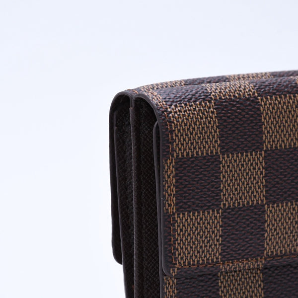 新品未使用 LOUIS VUITTON ルイヴィトン ポルトモネ ビエ カルト クレディ 三つ折り財布 N61652 ダミエ ブラウン ゴールド金具 中古 4a005976