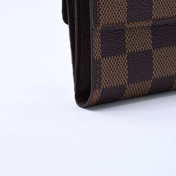 新品未使用 LOUIS VUITTON ルイヴィトン ポルトモネ ビエ カルト クレディ 三つ折り財布 N61652 ダミエ ブラウン ゴールド金具 中古 4a005976