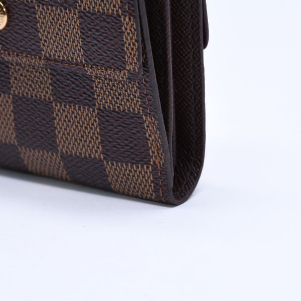 新品未使用 LOUIS VUITTON ルイヴィトン ポルトモネ ビエ カルト クレディ 三つ折り財布 N61652 ダミエ ブラウン ゴールド金具 中古 4a005976