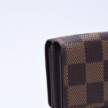 画像をギャラリービューアに読み込む, 新品未使用 LOUIS VUITTON ルイヴィトン ポルトモネ ビエ カルト クレディ 三つ折り財布 N61652 ダミエ ブラウン ゴールド金具 中古 4a005976