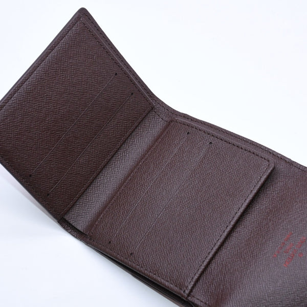 新品未使用 LOUIS VUITTON ルイヴィトン ポルトモネ ビエ カルト クレディ 三つ折り財布 N61652 ダミエ ブラウン ゴールド金具 中古 4a005976
