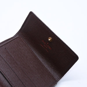 新品未使用 LOUIS VUITTON ルイヴィトン ポルトモネ ビエ カルト クレディ 三つ折り財布 N61652 ダミエ ブラウン ゴールド金具 中古 4a005976