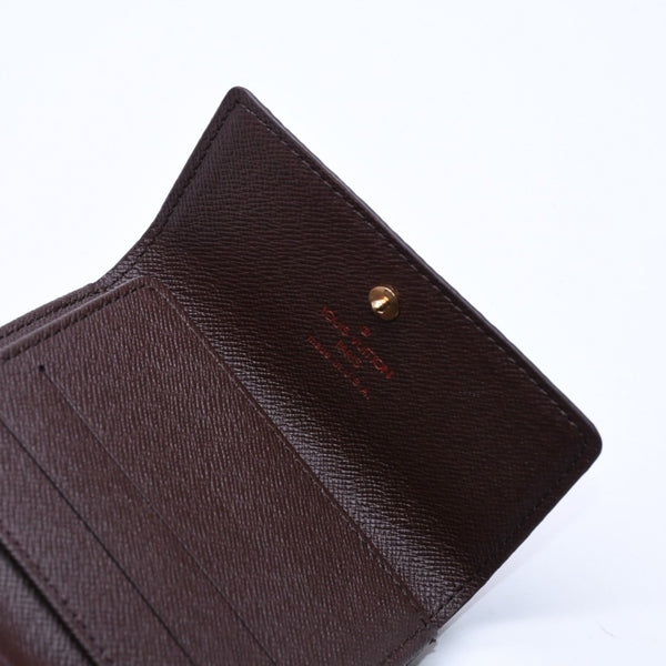 新品未使用 LOUIS VUITTON ルイヴィトン ポルトモネ ビエ カルト クレディ 三つ折り財布 N61652 ダミエ ブラウン ゴールド金具 中古 4a005976