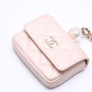 新品同様品 CHANEL シャネル ミニマトラッセ チェーンショルダーバッグ 31番台 ココマーク キャビアスキン ピンク 中古 4a005906