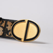 画像をギャラリービューアに読み込む, Christian Dior クリスチャンディオール オブリーク トロッター CD ベルト バックル ネイビー サイズ65 ゴールド金具 良品 中古 4a006001