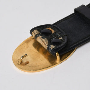 Christian Dior クリスチャンディオール オブリーク トロッター CD ベルト バックル ネイビー サイズ65 ゴールド金具 良品 中古 4a006001