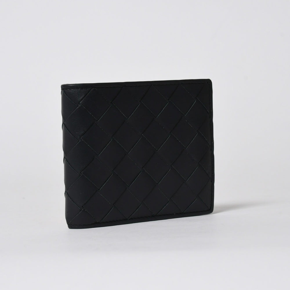BOTTEGA VENETA Bifold Wallet Wallet Intrecciato Black Light Green Good Condition Used 4a006095