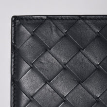 画像をギャラリービューアに読み込む, BOTTEGA VENETA ボッテガヴェネタ 二つ折り財布 財布 イントレチャート ブラック ライトグリーン 美品 中古 4a006095