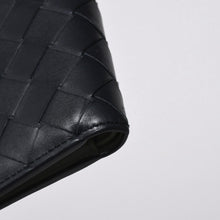 画像をギャラリービューアに読み込む, BOTTEGA VENETA ボッテガヴェネタ 二つ折り財布 財布 イントレチャート ブラック ライトグリーン 美品 中古 4a006095