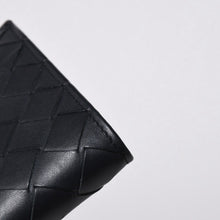 画像をギャラリービューアに読み込む, BOTTEGA VENETA ボッテガヴェネタ 二つ折り財布 財布 イントレチャート ブラック ライトグリーン 美品 中古 4a006095