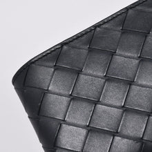 画像をギャラリービューアに読み込む, BOTTEGA VENETA ボッテガヴェネタ 二つ折り財布 財布 イントレチャート ブラック ライトグリーン 美品 中古 4a006095