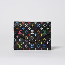画像をギャラリービューアに読み込む, 新品同様品 LOUIS VUITTON ルイヴィトン 村上隆 モノグラムマルチカラー ポルトフォイユ 三つ折り財布 M14163 ブラック マルチカラー シルバー金具 中古 4a006093