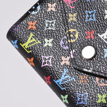 画像をギャラリービューアに読み込む, 新品同様品 LOUIS VUITTON ルイヴィトン 村上隆 モノグラムマルチカラー ポルトフォイユ 三つ折り財布 M14163 ブラック マルチカラー シルバー金具 中古 4a006093