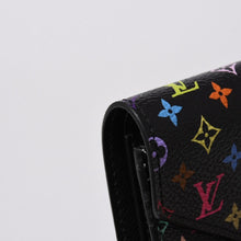 画像をギャラリービューアに読み込む, 新品同様品 LOUIS VUITTON ルイヴィトン 村上隆 モノグラムマルチカラー ポルトフォイユ 三つ折り財布 M14163 ブラック マルチカラー シルバー金具 中古 4a006093