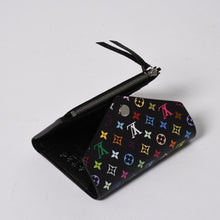 画像をギャラリービューアに読み込む, 新品同様品 LOUIS VUITTON ルイヴィトン 村上隆 モノグラムマルチカラー ポルトフォイユ 三つ折り財布 M14163 ブラック マルチカラー シルバー金具 中古 4a006093