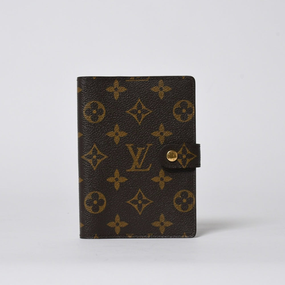極美品 LOUIS VUITTON ルイヴィトン 手帳ケース アジェンダPM モノグラム R20005 ブラウン 中古 4a006063