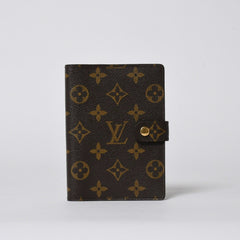 極美品 LOUIS VUITTON ルイヴィトン 手帳ケース アジェンダPM モノグラム R20005 ブラウン 中古 4a006063