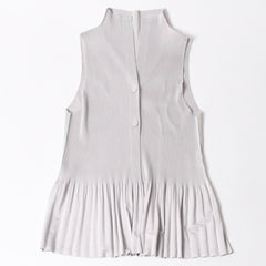 極美品 PLEATS PLEASE ISSEY MIYAKE プリーツプリーズ イッセイミヤケ ツイード トップス サイズ3 グレー 中古 4a006006