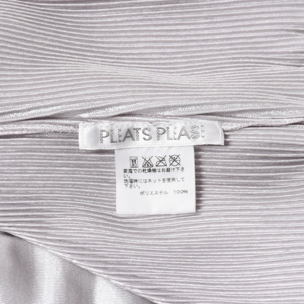 極美品 PLEATS PLEASE ISSEY MIYAKE プリーツプリーズ イッセイミヤケ ツイード トップス サイズ3 グレー 中古 4a006006