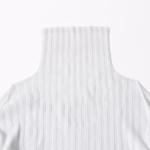 画像をギャラリービューアに読み込む, 極美品 ISSEI MIYAKE イッセイミヤケ PLEATS PLEASE プリーツプリーズ ハイネック ホワイト ライトブルー 長袖シャツ 中古 4a006004