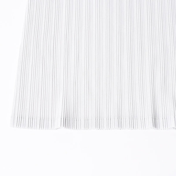 極美品 ISSEI MIYAKE イッセイミヤケ PLEATS PLEASE プリーツプリーズ ハイネック ホワイト ライトブルー 長袖シャツ 中古 4a006004