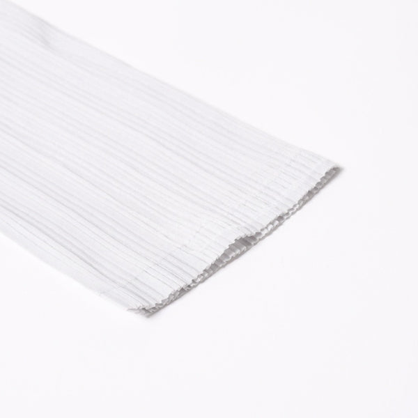 極美品 ISSEI MIYAKE イッセイミヤケ PLEATS PLEASE プリーツプリーズ ハイネック ホワイト ライトブルー 長袖シャツ 中古 4a006004