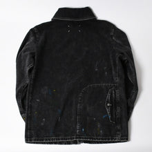 画像をギャラリービューアに読み込む, 新品同様 MAISON MARGIELA メゾンマルジェラ ブラック ペンキ 飛沫模様 デニムジャケット S51AM0475 S30842 ブラック サイズ48 中古 4a006129