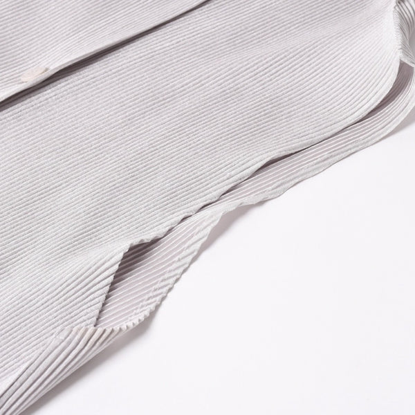 極美品 PLEATS PLEASE ISSEY MIYAKE プリーツプリーズ イッセイミヤケ ツイード トップス サイズ3 グレー 中古 4a006006