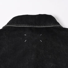 画像をギャラリービューアに読み込む, 新品同様 MAISON MARGIELA メゾンマルジェラ ブラック ペンキ 飛沫模様 デニムジャケット S51AM0475 S30842 ブラック サイズ48 中古 4a006129