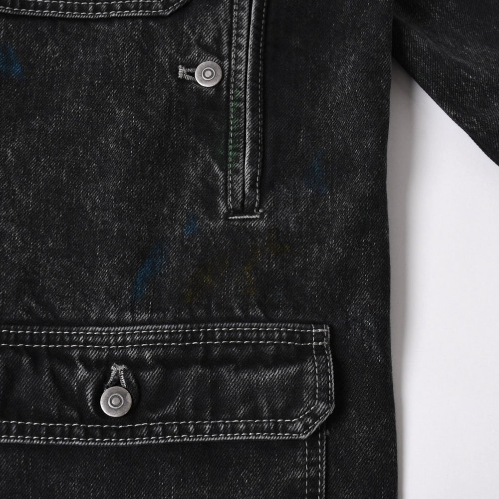 Like new MAISON MARGIELA Maison Margiela Black Paint Splash Pattern Denim Jacket S51AM0475 S30842 Black Size 48 Used 4a006129