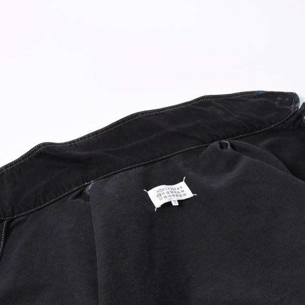 新品同様 MAISON MARGIELA メゾンマルジェラ ブラック ペンキ 飛沫模様 デニムジャケット S51AM0475 S30842 ブラック サイズ48 中古 4a006129