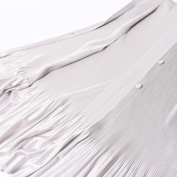 極美品 PLEATS PLEASE ISSEY MIYAKE プリーツプリーズ イッセイミヤケ ツイード トップス サイズ3 グレー 中古 4a006006