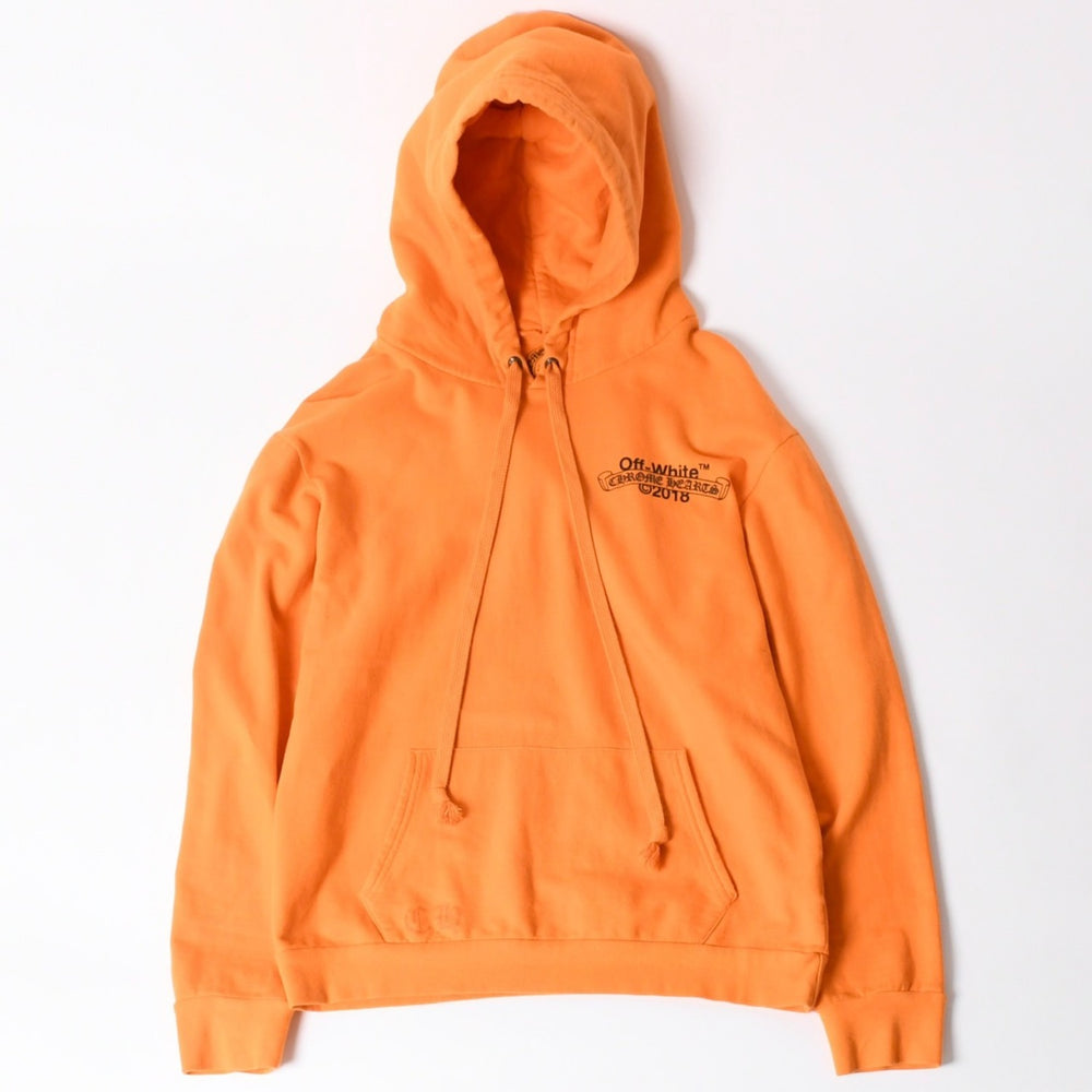 CHROME HEARTS クロムハーツ × OFF-WHITE オフホワイト 2018 プルオーバーフーディー サイズL ヴァージル アブロー 美品 中古 4a005929