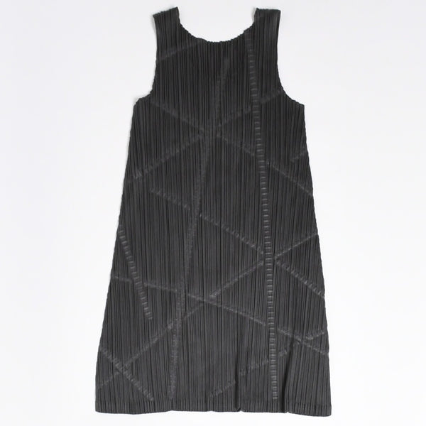 極美品 PLEATS PLEASE ISSEY MIYAKE プリーツプリーズ イッセイミヤケ タンクトップ プリーツ加工 サイズ3 ポリエステル カーキ 中古 4a006007