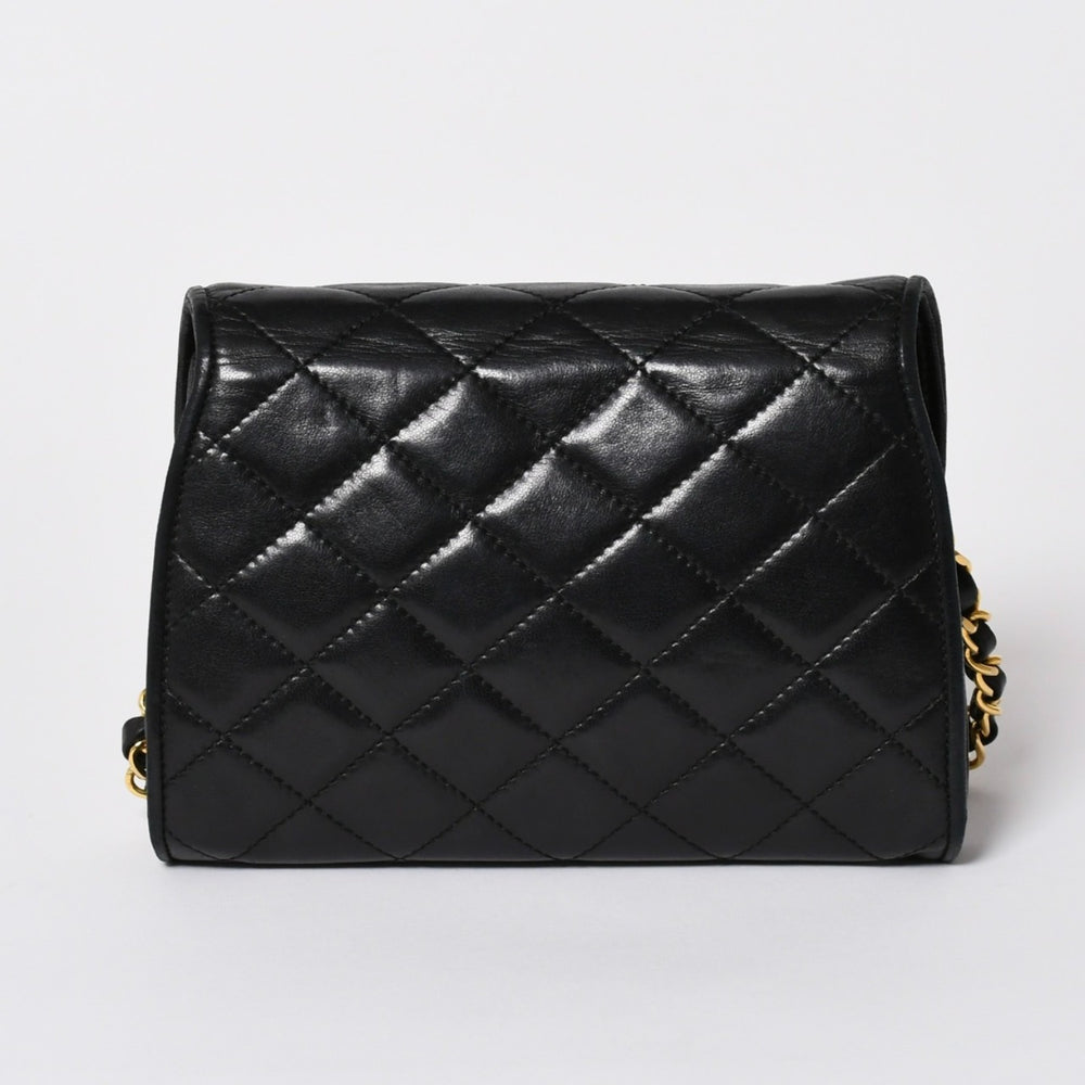 CHANEL シャネル ミニマトラッセ Sフラップ Sチェーンショルダーバッグ 1番台 パリ限定 ココマーク ラムスキン ブラック ゴールド/シルバー金具 美品 中古 4a006024