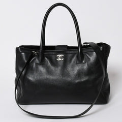 CHANEL シャネル エグゼクティブトート ミディアム トートバッグ A15206 12番台 ココマーク キャビアスキン ブラック 美品 中古 4a005933