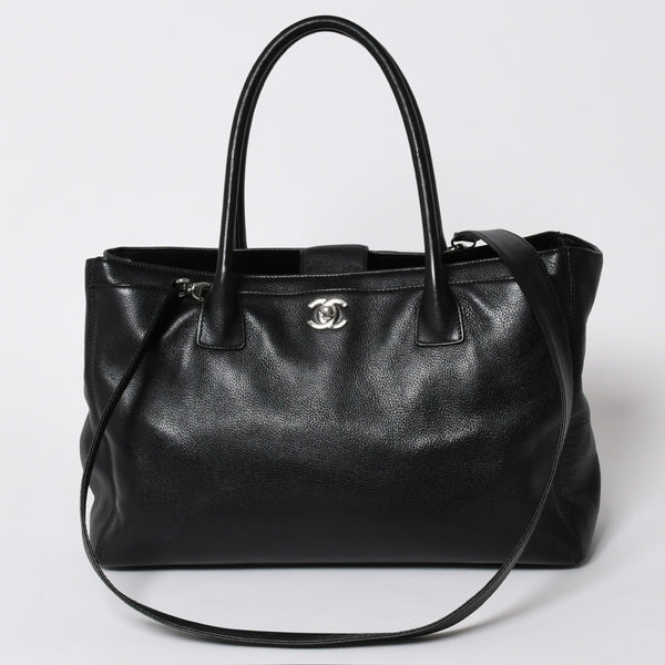 CHANEL シャネル エグゼクティブトート ミディアム トートバッグ A15206 12番台 ココマーク キャビアスキン ブラック 美品 中古 4a005933