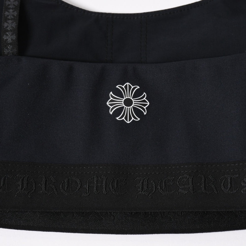 新品未使用 CHROME HEARTS クロムハーツ キャミソール ブラトップ U.S.A製 ナイロン ポリウレタン ブラック サイズS 中古 4a005915