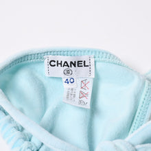 画像をギャラリービューアに読み込む, CHANEL シャネル VINTAGE ヴィンテージ スイムウェア ビキニ セパレート 水着 セットアップ サイズ40 ココマーク ライトブルー 美品 中古 4a006028