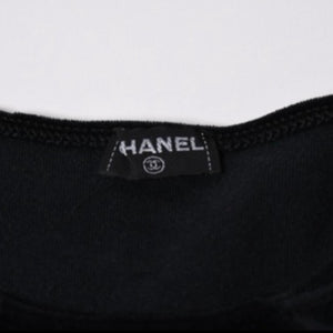 極美品 CHANEL シャネル VINTAGE ヴィンテージ ベロア ワンピース サイズ42 ココマーク ブラック アーカイブ 総柄 中古 4a006026