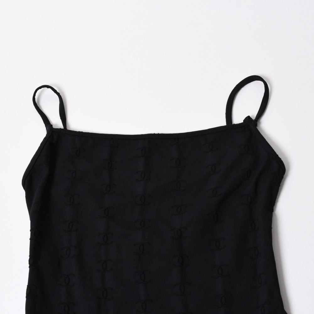 CHANEL シャネル キャミソールオールインワン P07394V05398 サイズ40 ココマーク ナイロン スパンデックス ブラック 美品 中古 4a006027