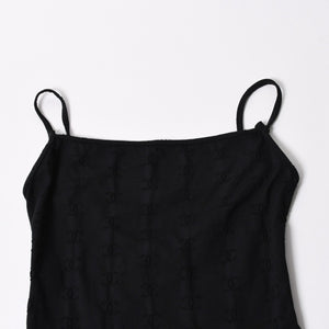 CHANEL シャネル キャミソールオールインワン P07394V05398 サイズ40 ココマーク ナイロン スパンデックス ブラック 美品 中古 4a006027
